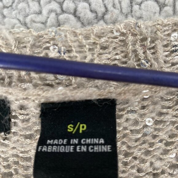 Press Sweater Womens Size Small Crew Neck Sequins Inner lining Knit Long Sleeve - Picture 6 of 8